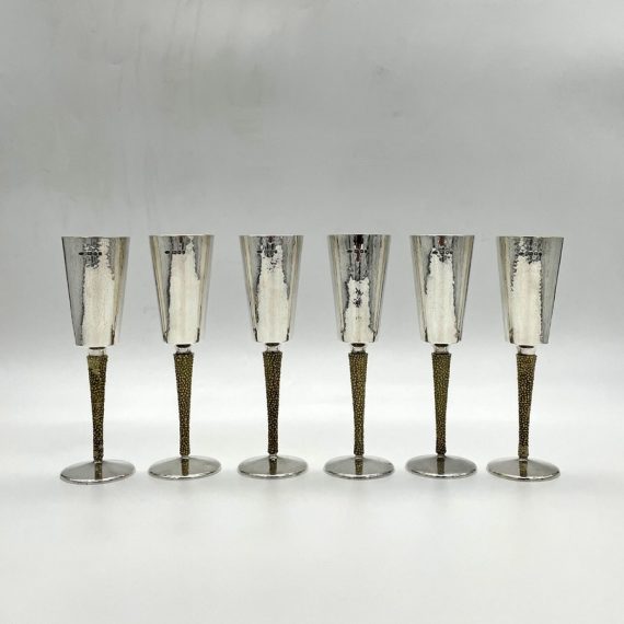 set six champagne flutes
