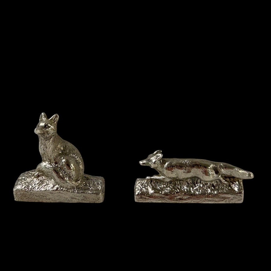 Early 20th Century Antique Edwardian Sterling Silver Novelty Pair Menu Holders London 1909 Garrard & Co Ltd