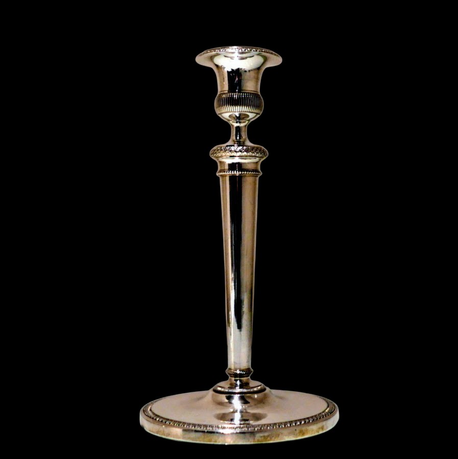 Early 19th Century Antique Italian Pair Silver Candlesticks Milan Circa 1820 Eugenio Brusa