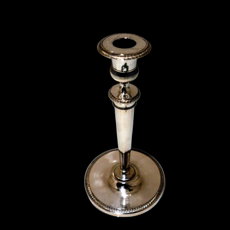 Early 19th Century Antique Italian Pair Silver Candlesticks Milan Circa 1820 Eugenio Brusa