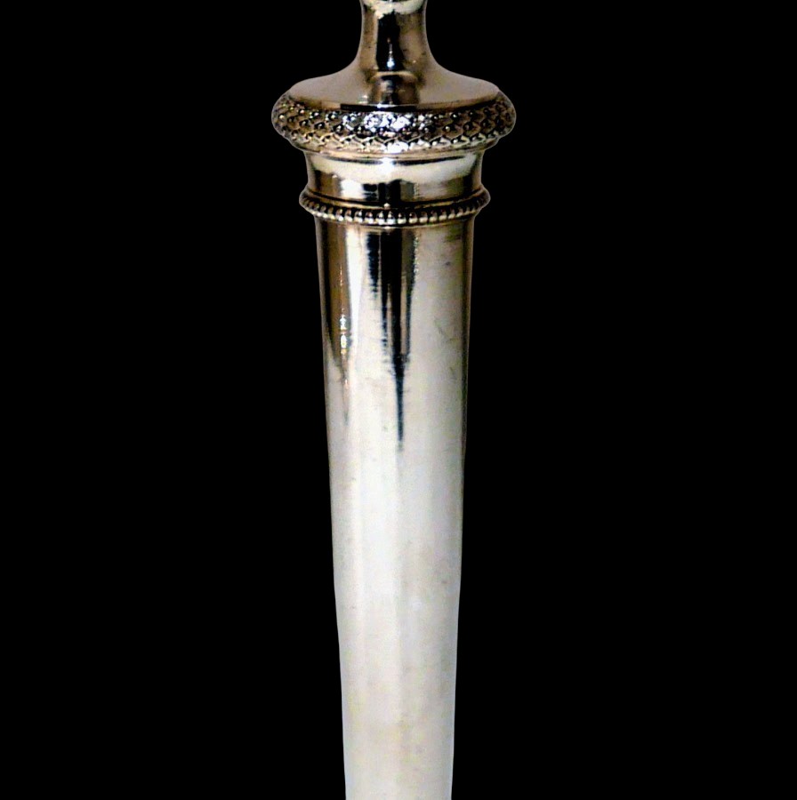 Early 19th Century Antique Italian Pair Silver Candlesticks Milan Circa 1820 Eugenio Brusa