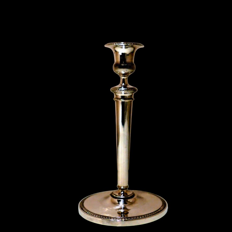 Early 19th Century Antique Italian Pair Silver Candlesticks Milan Circa 1820 Eugenio Brusa